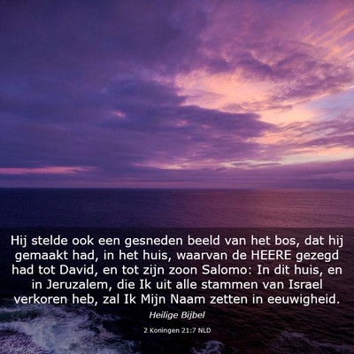 Picture 03 - 2 Koningen 21:7 NLD - Hij stelde ook een gesneden beeld van het bos, - Bible Verse Picture
