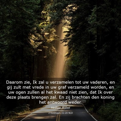 Picture 03 - 2 Koningen 22:20 NLD - Daarom zie, Ik zal u verzamelen tot uw vaderen, - Bible Verse Picture