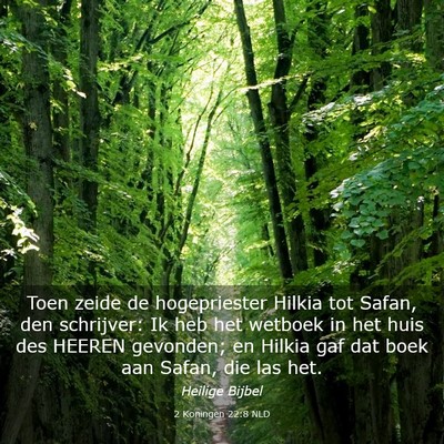 Picture 03 - 2 Koningen 22:8 NLD - Toen zeide de hogepriester Hilkia tot Safan, den - Bible Verse Picture