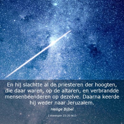 Picture 03 - 2 Koningen 23:20 NLD - En hij slachtte al de priesteren der hoogten, die - Bible Verse Picture