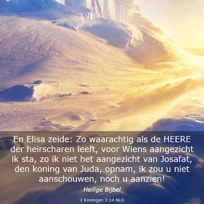 Picture 03 - 2 Koningen 3:14 NLD - En Elisa zeide: Zo waarachtig als de HEERE der - Bible Verse Picture