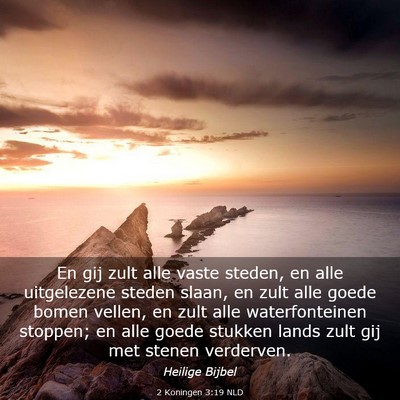 Picture 03 - 2 Koningen 3:19 NLD - En gij zult alle vaste steden, en alle - Bible Verse Picture