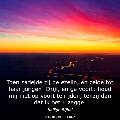 Picture 03 - 2 Koningen 4:24 NLD - Toen zadelde zij de ezelin, en zeide tot haar - Bible Verse Picture