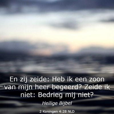 Picture 03 - 2 Koningen 4:28 NLD - En zij zeide: Heb ik een zoon van mijn heer - Bible Verse Picture
