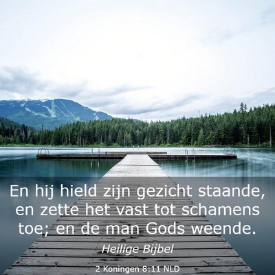 Picture 03 - 2 Koningen 8:11 NLD - En hij hield zijn gezicht staande, en zette het - Bible Verse Picture