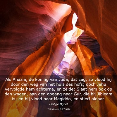 Picture 03 - 2 Koningen 9:27 NLD - Als Ahazia, de koning van Juda, dat zag, zo vlood - Bible Verse Picture