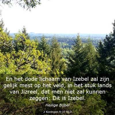 Picture 03 - 2 Koningen 9:37 NLD - En het dode lichaam van Izebel zal zijn gelijk - Bible Verse Picture