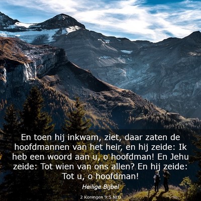 Picture 03 - 2 Koningen 9:5 NLD - En toen hij inkwam, ziet, daar zaten de - Bible Verse Picture