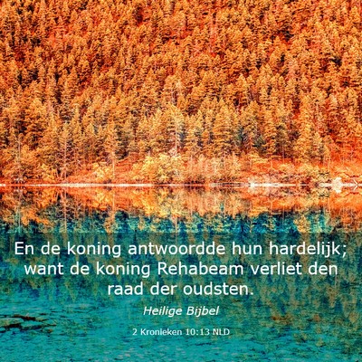 Picture 03 - 2 Kronieken 10:13 NLD - En de koning antwoordde hun hardelijk; want de - Bible Verse Picture