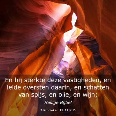 Picture 03 - 2 Kronieken 11:11 NLD - En hij sterkte deze vastigheden, en leide - Bible Verse Picture