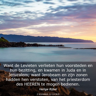 Picture 03 - 2 Kronieken 11:14 NLD - Want de Levieten verlieten hun voorsteden en hun - Bible Verse Picture