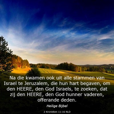 Picture 03 - 2 Kronieken 11:16 NLD - Na die kwamen ook uit alle stammen van Israel te - Bible Verse Picture