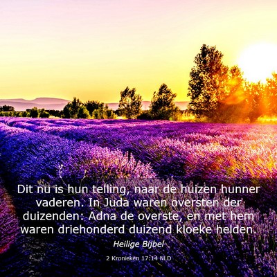Picture 03 - 2 Kronieken 17:14 NLD - Dit nu is hun telling, naar de huizen hunner - Bible Verse Picture