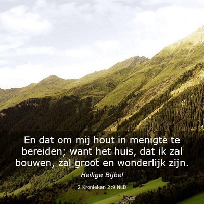 Picture 03 - 2 Kronieken 2:9 NLD - En dat om mij hout in menigte te bereiden; want - Bible Verse Picture