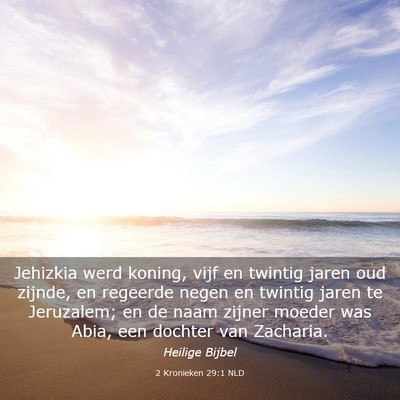 Picture 03 - 2 Kronieken 29:1 NLD - Jehizkia werd koning, vijf en twintig jaren oud - Bible Verse Picture