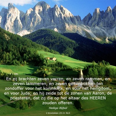 Picture 03 - 2 Kronieken 29:21 NLD - En zij brachten zeven varren, en zeven rammen, en - Bible Verse Picture