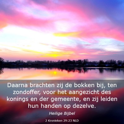 Picture 03 - 2 Kronieken 29:23 NLD - Daarna brachten zij de bokken bij, ten zondoffer, - Bible Verse Picture