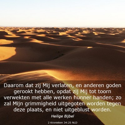Picture 03 - 2 Kronieken 34:25 NLD - Daarom dat zij Mij verlaten, en anderen goden - Bible Verse Picture