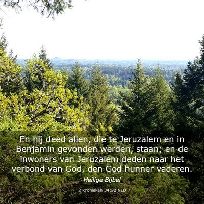 Picture 03 - 2 Kronieken 34:32 NLD - En hij deed allen, die te Jeruzalem en in - Bible Verse Picture