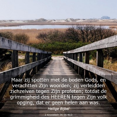 Picture 03 - 2 Kronieken 36:16 NLD - Maar zij spotten met de boden Gods, en verachtten - Bible Verse Picture