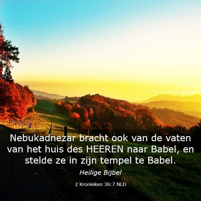 Picture 03 - 2 Kronieken 36:7 NLD - Nebukadnezar bracht ook van de vaten van het huis - Bible Verse Picture