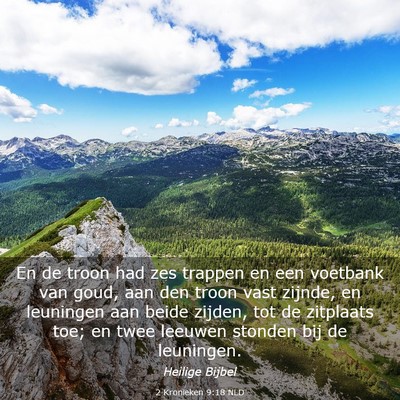 Picture 03 - 2 Kronieken 9:18 NLD - En de troon had zes trappen en een voetbank van - Bible Verse Picture