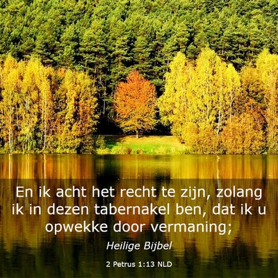Picture 03 - 2 Petrus 1:13 NLD - En ik acht het recht te zijn, zolang ik in dezen - Bible Verse Picture