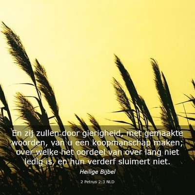 Picture 03 - 2 Petrus 2:3 NLD - En zij zullen door gierigheid, met gemaakte - Bible Verse Picture