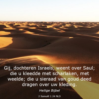 Picture 03 - 2 Samuël 1:24 NLD - Gij, dochteren Israels, weent over Saul; die u - Bible Verse Picture