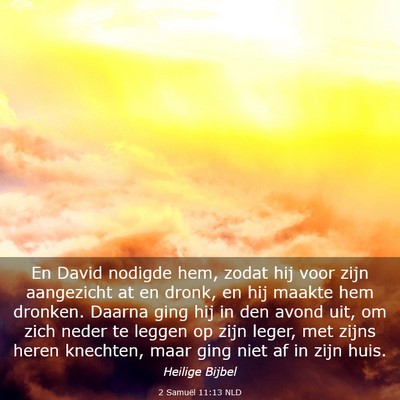 Picture 03 - 2 Samuël 11:13 NLD - En David nodigde hem, zodat hij voor zijn - Bible Verse Picture