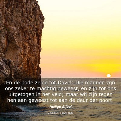 Picture 03 - 2 Samuël 11:23 NLD - En de bode zeide tot David: Die mannen zijn ons - Bible Verse Picture