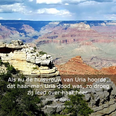 Picture 03 - 2 Samuël 11:26 NLD - Als nu de huisvrouw van Uria hoorde, dat haar man - Bible Verse Picture