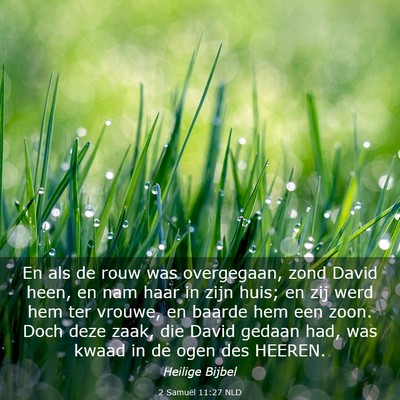 Picture 03 - 2 Samuël 11:27 NLD - En als de rouw was overgegaan, zond David heen, - Bible Verse Picture