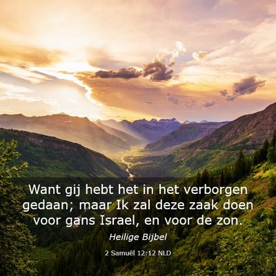 Picture 03 - 2 Samuël 12:12 NLD - Want gij hebt het in het verborgen gedaan; maar - Bible Verse Picture