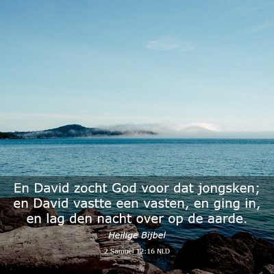 Picture 03 - 2 Samuël 12:16 NLD - En David zocht God voor dat jongsken; en David - Bible Verse Picture