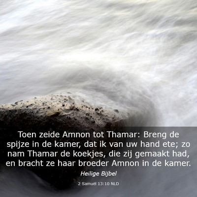 Picture 03 - 2 Samuël 13:10 NLD - Toen zeide Amnon tot Thamar: Breng de spijze in - Bible Verse Picture