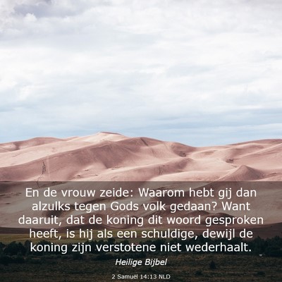 Picture 03 - 2 Samuël 14:13 NLD - En de vrouw zeide: Waarom hebt gij dan alzulks - Bible Verse Picture