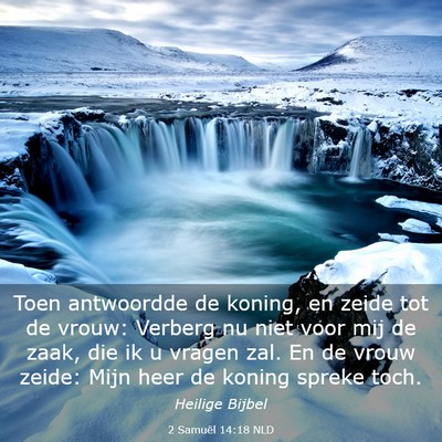 Picture 03 - 2 Samuël 14:18 NLD - Toen antwoordde de koning, en zeide tot de vrouw: - Bible Verse Picture