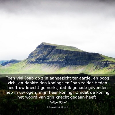 Picture 03 - 2 Samuël 14:22 NLD - Toen viel Joab op zijn aangezicht ter aarde, en - Bible Verse Picture