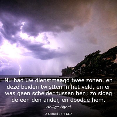 Picture 03 - 2 Samuël 14:6 NLD - Nu had uw dienstmaagd twee zonen, en deze beiden - Bible Verse Picture