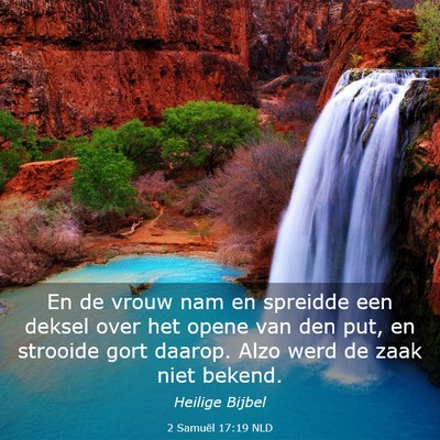 Picture 03 - 2 Samuël 17:19 NLD - En de vrouw nam en spreidde een deksel over het - Bible Verse Picture