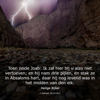 Picture 03 - 2 Samuël 18:14 NLD - Toen zeide Joab: Ik zal hier bij u alzo niet - Bible Verse Picture
