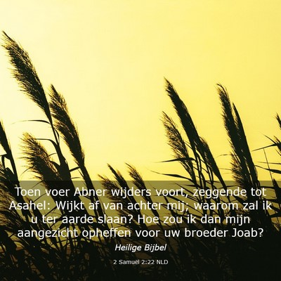 Picture 03 - 2 Samuël 2:22 NLD - Toen voer Abner wijders voort, zeggende tot - Bible Verse Picture