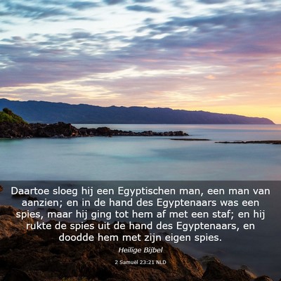 Picture 03 - 2 Samuël 23:21 NLD - Daartoe sloeg hij een Egyptischen man, een man - Bible Verse Picture
