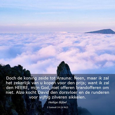 Picture 03 - 2 Samuël 24:24 NLD - Doch de koning zeide tot Arauna: Neen, maar ik - Bible Verse Picture