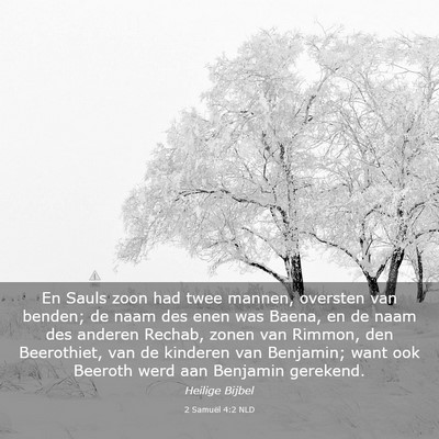 Picture 03 - 2 Samuël 4:2 NLD - En Sauls zoon had twee mannen, oversten van - Bible Verse Picture
