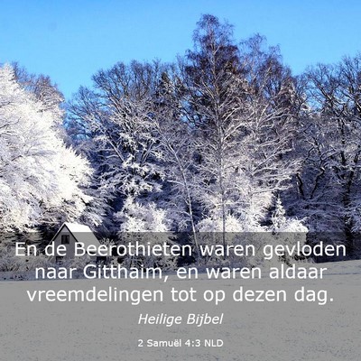 Picture 03 - 2 Samuël 4:3 NLD - En de Beerothieten waren gevloden naar Gitthaim, - Bible Verse Picture