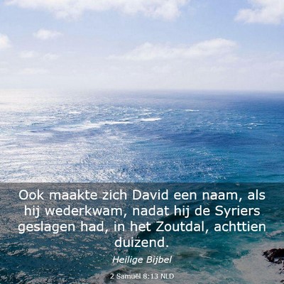 Picture 03 - 2 Samuël 8:13 NLD - Ook maakte zich David een naam, als hij - Bible Verse Picture