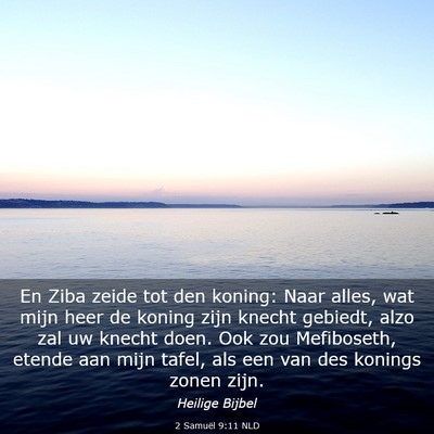 Picture 03 - 2 Samuël 9:11 NLD - En Ziba zeide tot den koning: Naar alles, wat - Bible Verse Picture