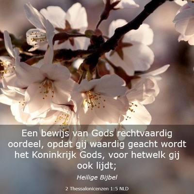 Picture 03 - 2 Thessalonicenzen 1:5 NLD - Een bewijs van Gods rechtvaardig oordeel, opdat - Bible Verse Picture